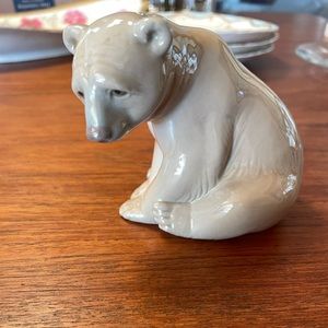 Vintage, Lladro Retired Seated Brown Bear, #1206, Porcelain Figurine,No Box